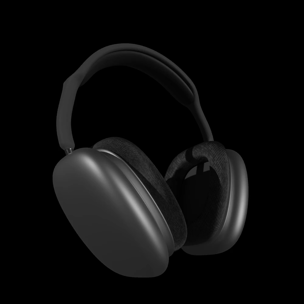 A grey and black aluminium headset.
